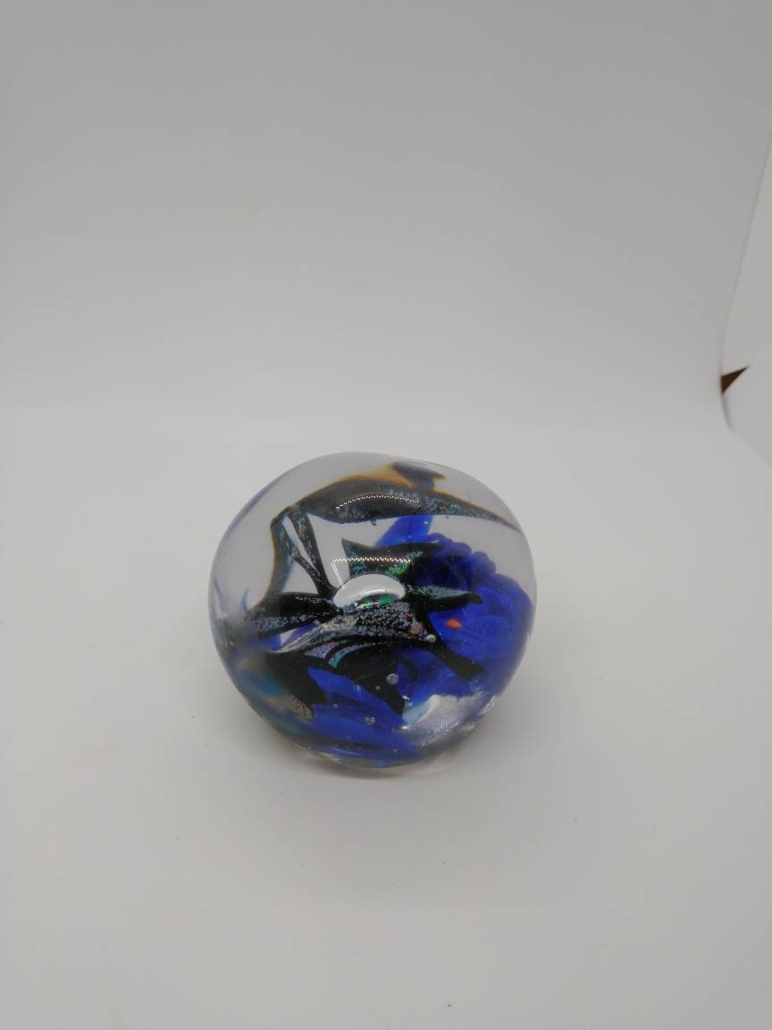 Glass Paperweight dichroic sparkle Hand Blown Glass Ornament decoration home decor gift idea