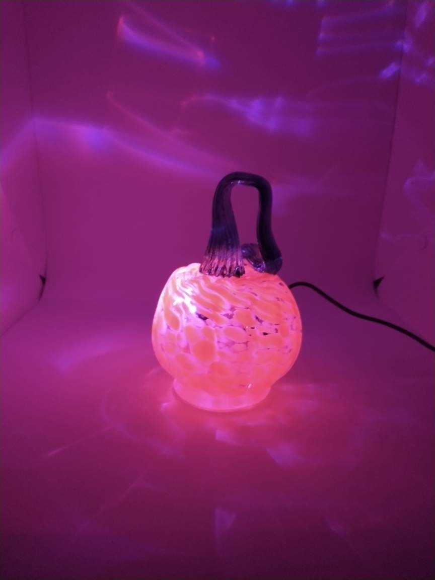 Pumpkin light night light glass pumpkin tabletop pumpkins lights led color changing fall Thanksgiving lamp lighting