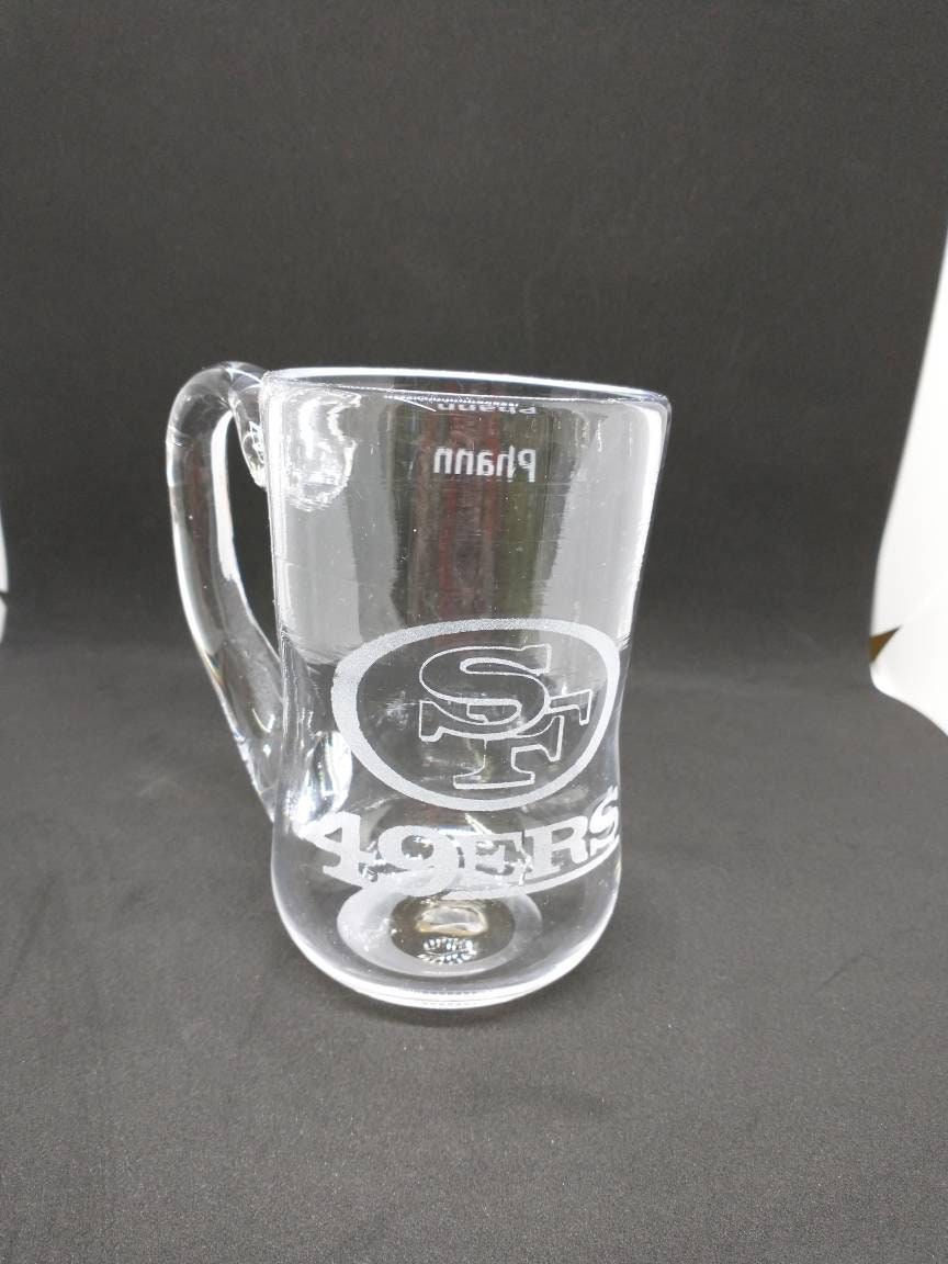 Hand Blown Glass Drinking MUG Personalize customize Etched engraved gift