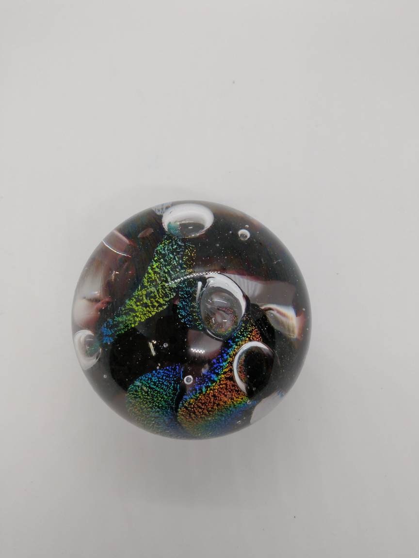 Glass Paperweight dichroic sparkle Hand Blown Glass Ornament decoration home decor gift idea