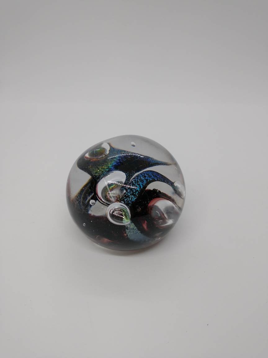 Glass Paperweight dichroic sparkle Hand Blown Glass Ornament decoration home decor gift idea