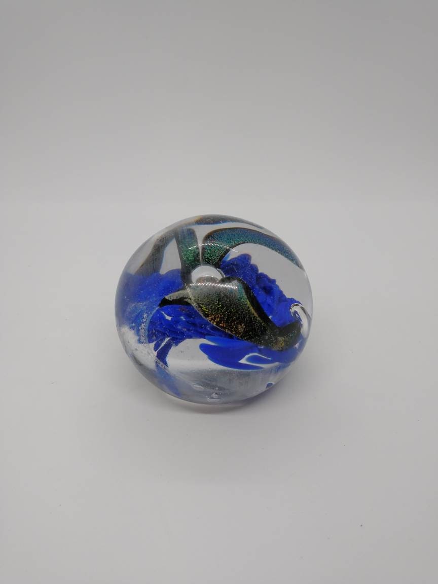 Glass Paperweight dichroic sparkle Hand Blown Glass Ornament decoration home decor gift idea