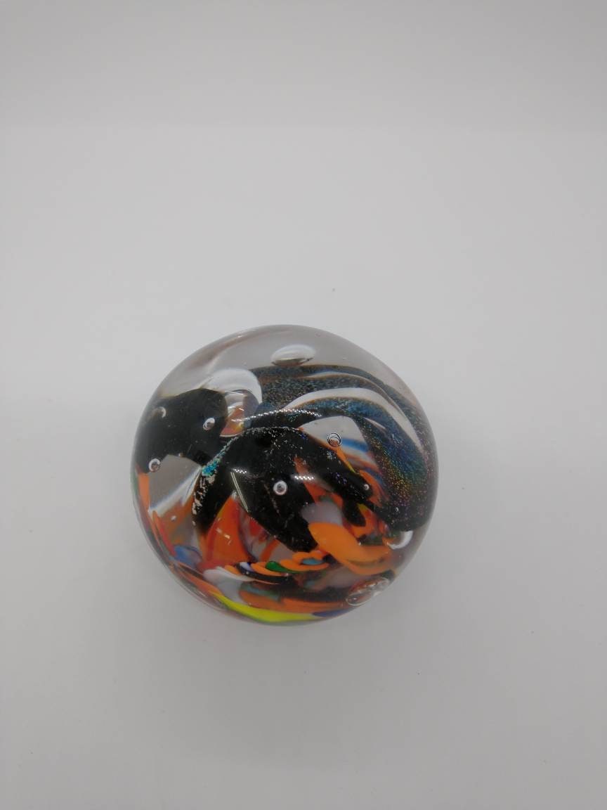 Glass Paperweight dichroic sparkle Hand Blown Glass Ornament decoration home decor gift idea