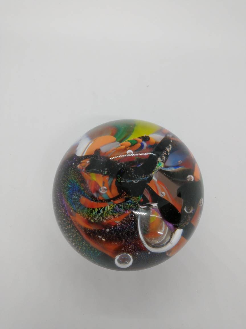 Glass Paperweight dichroic sparkle Hand Blown Glass Ornament decoration home decor gift idea