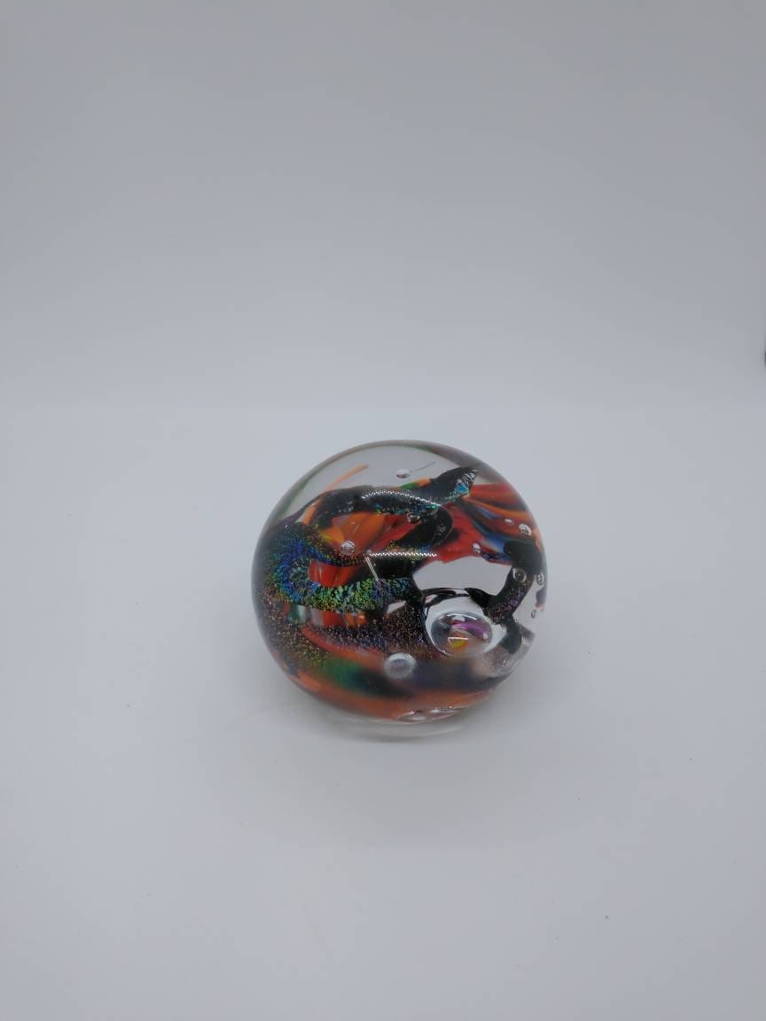 Glass Paperweight dichroic sparkle Hand Blown Glass Ornament decoration home decor gift idea