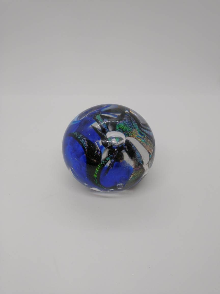 Glass Paperweight dichroic sparkle Hand Blown Glass Ornament decoration home decor gift idea