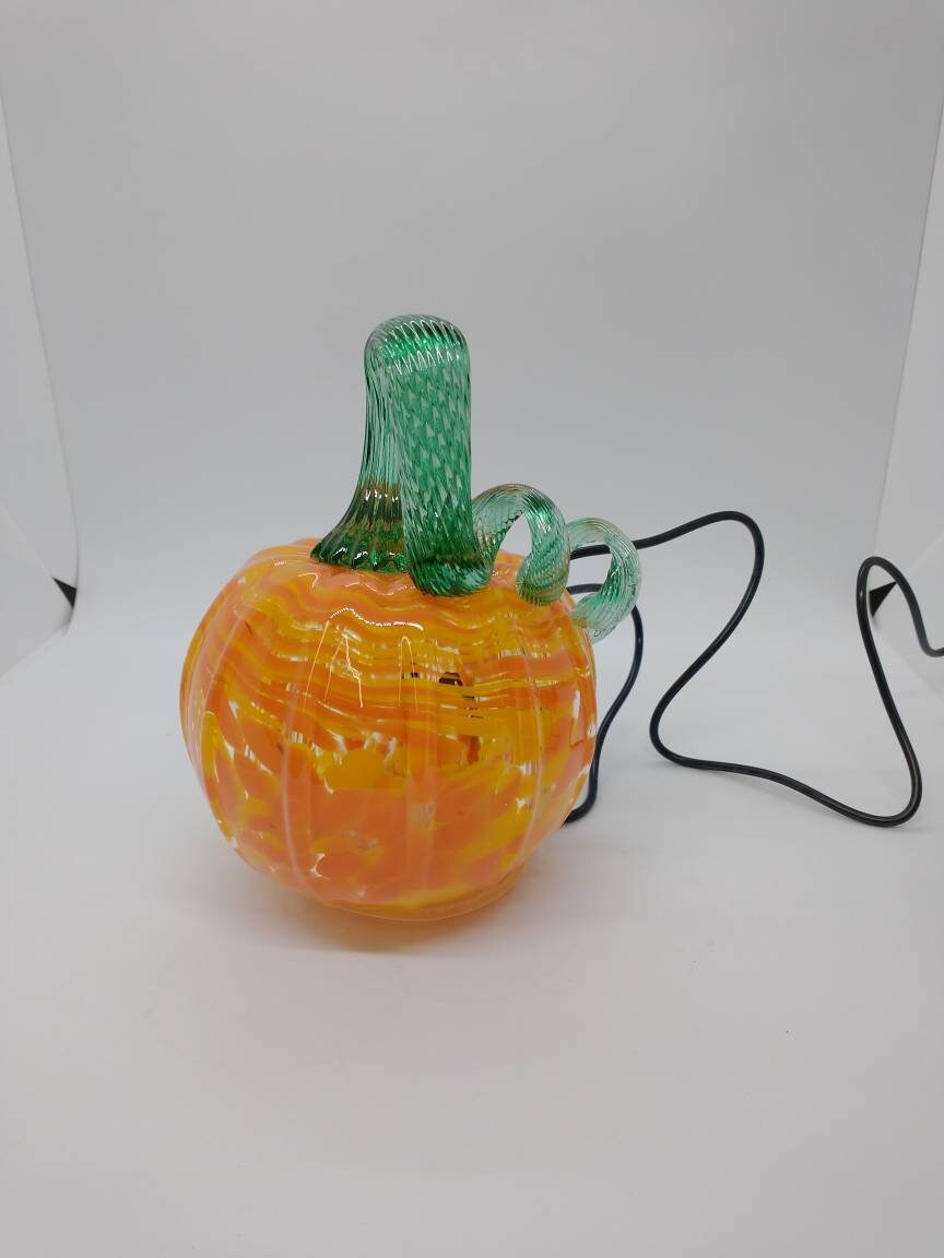 Pumpkin light night light glass pumpkin tabletop pumpkins lights led color changing fall Thanksgiving lamp lighting