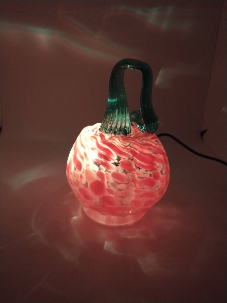 Pumpkin light night light glass pumpkin tabletop pumpkins lights led color changing fall Thanksgiving lamp lighting