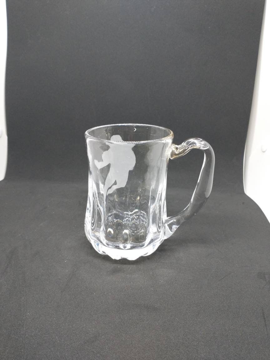 Hand Blown Glass Drinking Glasses Football Etched Glass Customize