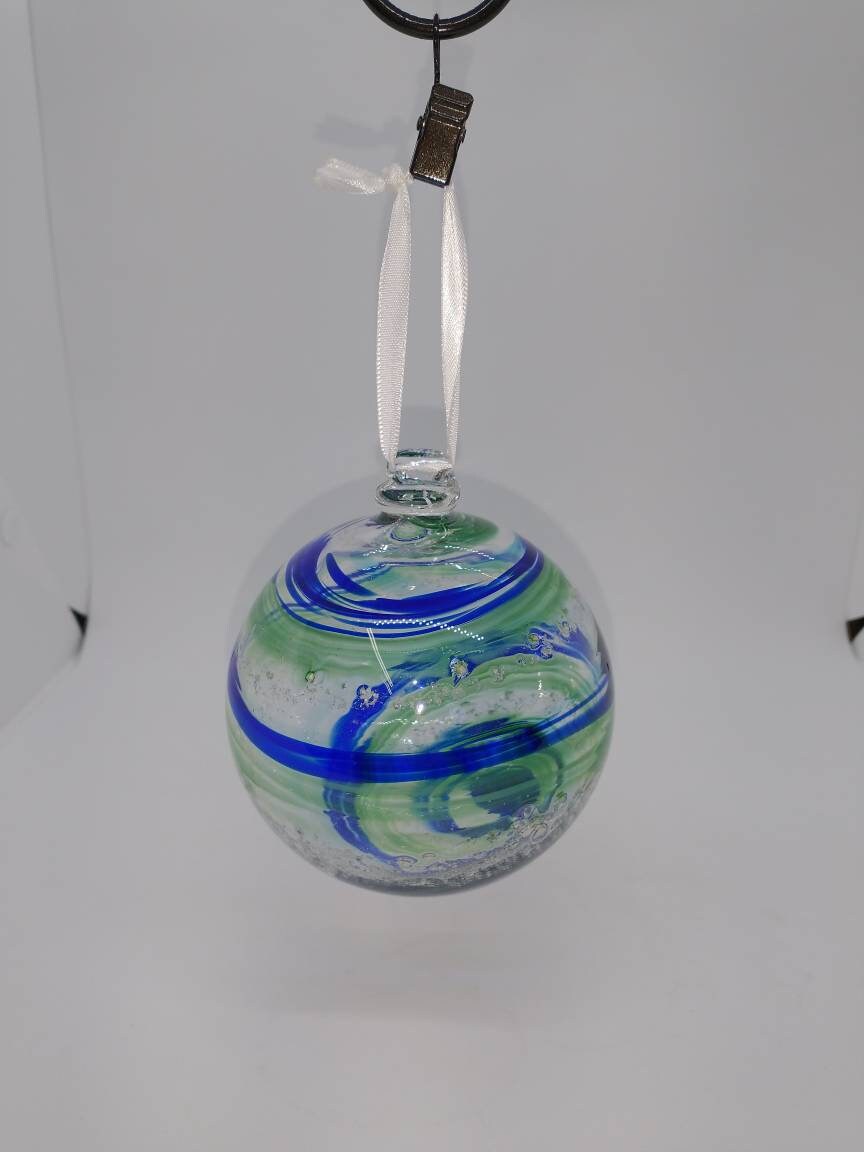 SMALL Ornament suncatcher Glass Memorials Hand Blown Glass Memories Cremation Memorials Ashes