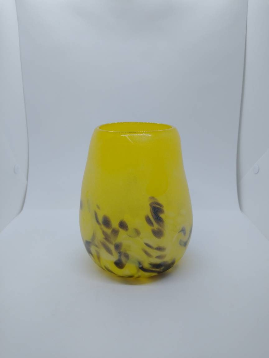 Frosted Glass Vase home decor small glass vases hand blown large yellow glass jar