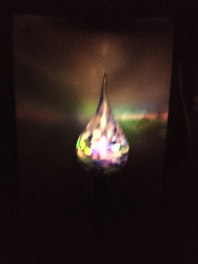 Glass solar light Color changing solar lights outdoor lights LED color changing glass solar lights hand blown glass