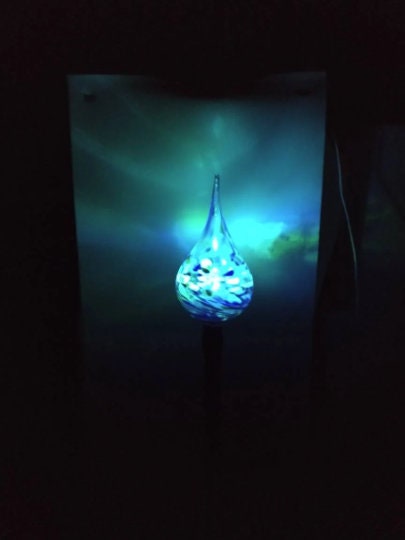 Glass solar light Color changing solar lights outdoor lights LED color changing glass solar lights hand blown glass