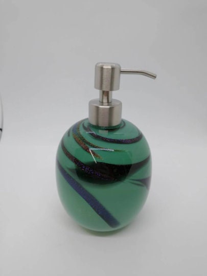 Glass soap pump glass Soap dispenser hand blown glass soap pump lotion dispenser kitchen bathroom liquid soap