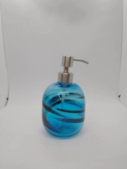 Hand blown glass soap pump Soap dispenser hand blown glass soap pump lotion dispenser kitchen bathroom liquid soap