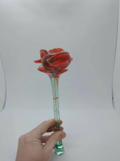 Glass Rose SINGLE glass Roses glass roses valentines day roses red roses hand blown glass