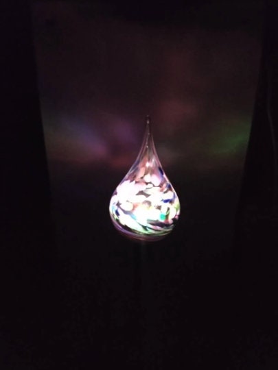 Color changing solar lights outdoor lights LED color changing glass solar lights hand blown glass