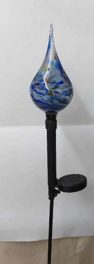 Glass solar light Color changing solar lights outdoor lights LED color changing glass solar lights hand blown glass