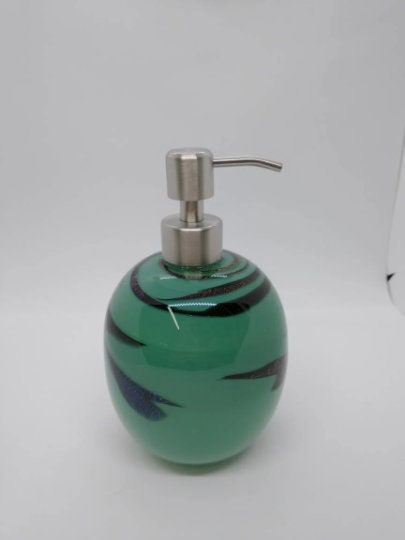 Glass soap pump glass Soap dispenser hand blown glass soap pump lotion dispenser kitchen bathroom liquid soap