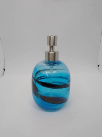 Hand blown glass soap pump Soap dispenser hand blown glass soap pump lotion dispenser kitchen bathroom liquid soap