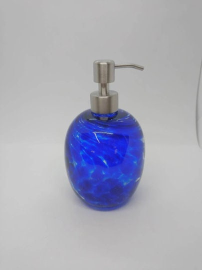 Glass soap pump glass Soap dispenser hand blown glass soap pump lotion dispenser kitchen bathroom liquid soap
