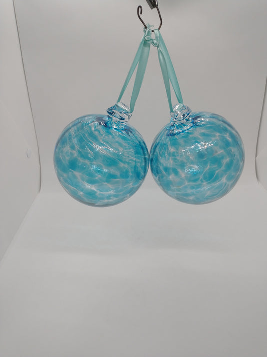 December Blue Topaz Birthstone Ornaments Hand Blown Glass Ornament suncatcher Garden Ball home decor