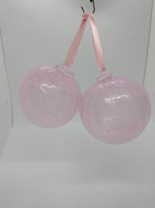October Pink Opal Birthstone Ornaments Hand Blown Glass Ornament suncatcher Garden Ball home decor