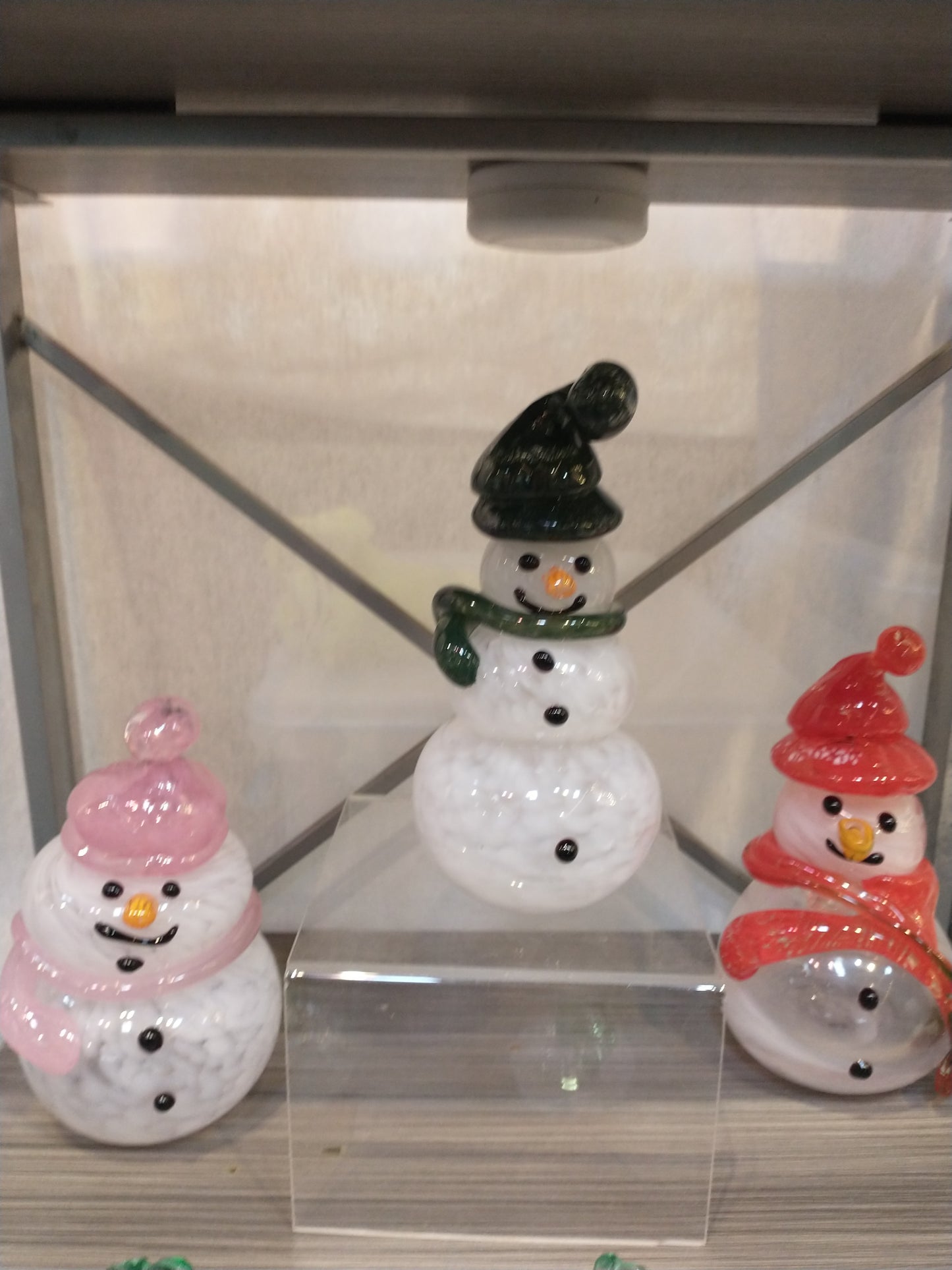 Glass Snowman frosty the snowman glass snowmen Hand Blown Glass Snowmen Decorative winter snowman Christmas snow decorative