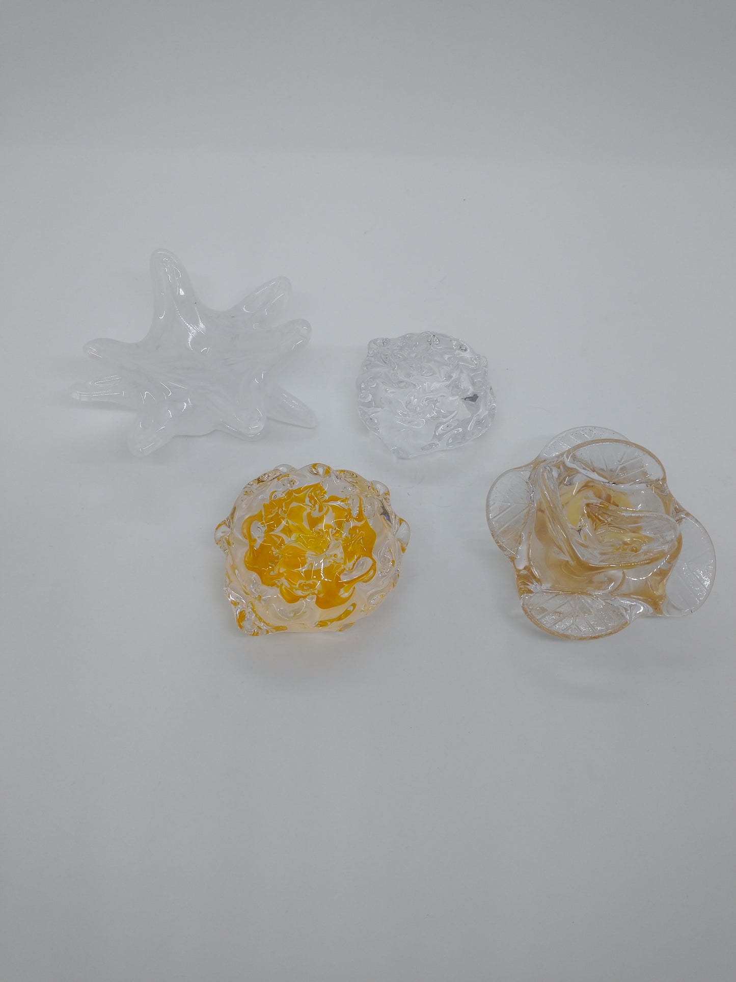 Glass flowers marigolds, lily, and rose hand blown glass