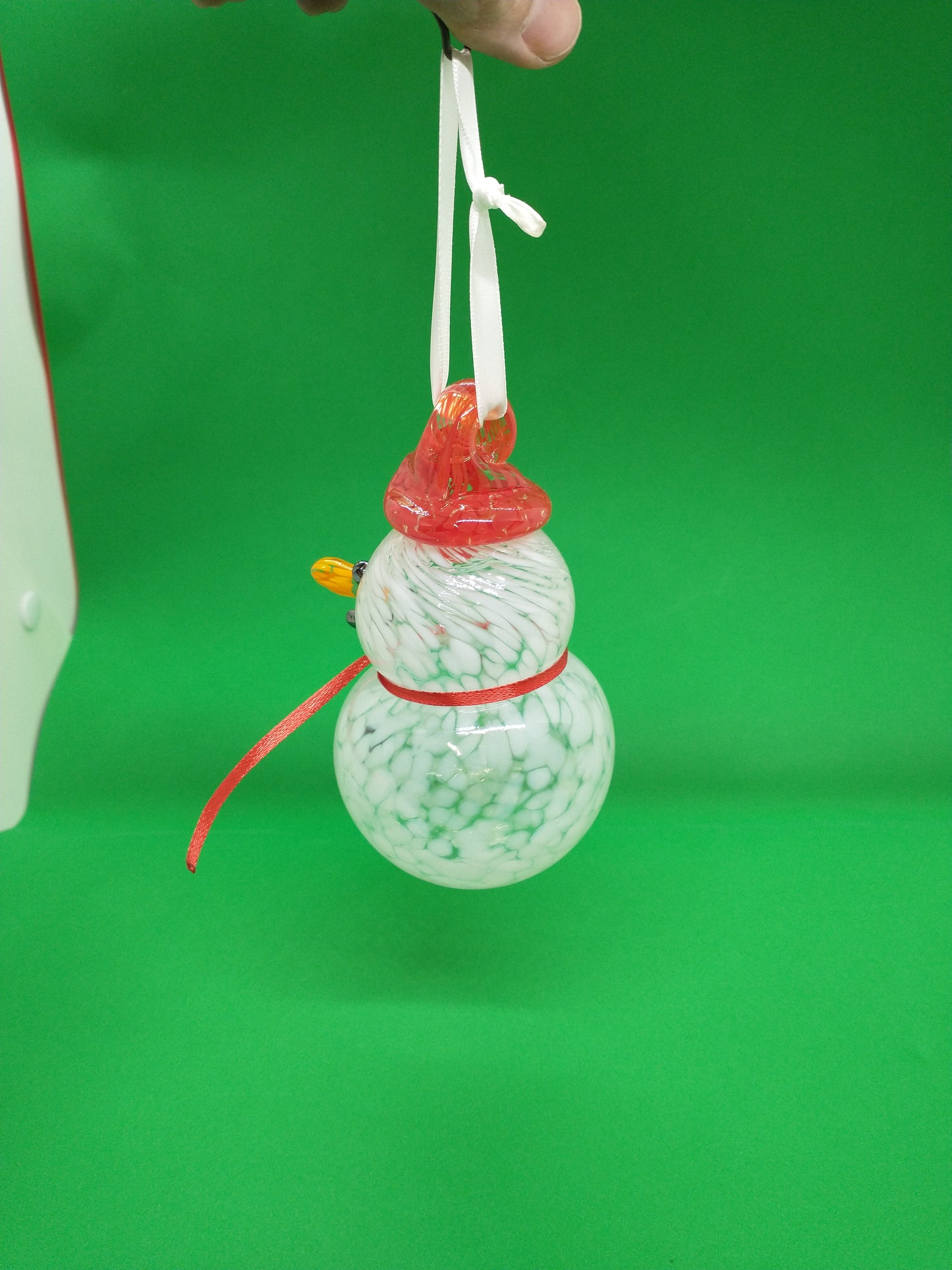 RED Glass Snowman ornament frosty the snowman glass snowmen Hand Blown Glass Snowmen Decorative winter snowman Christmas snow decorative