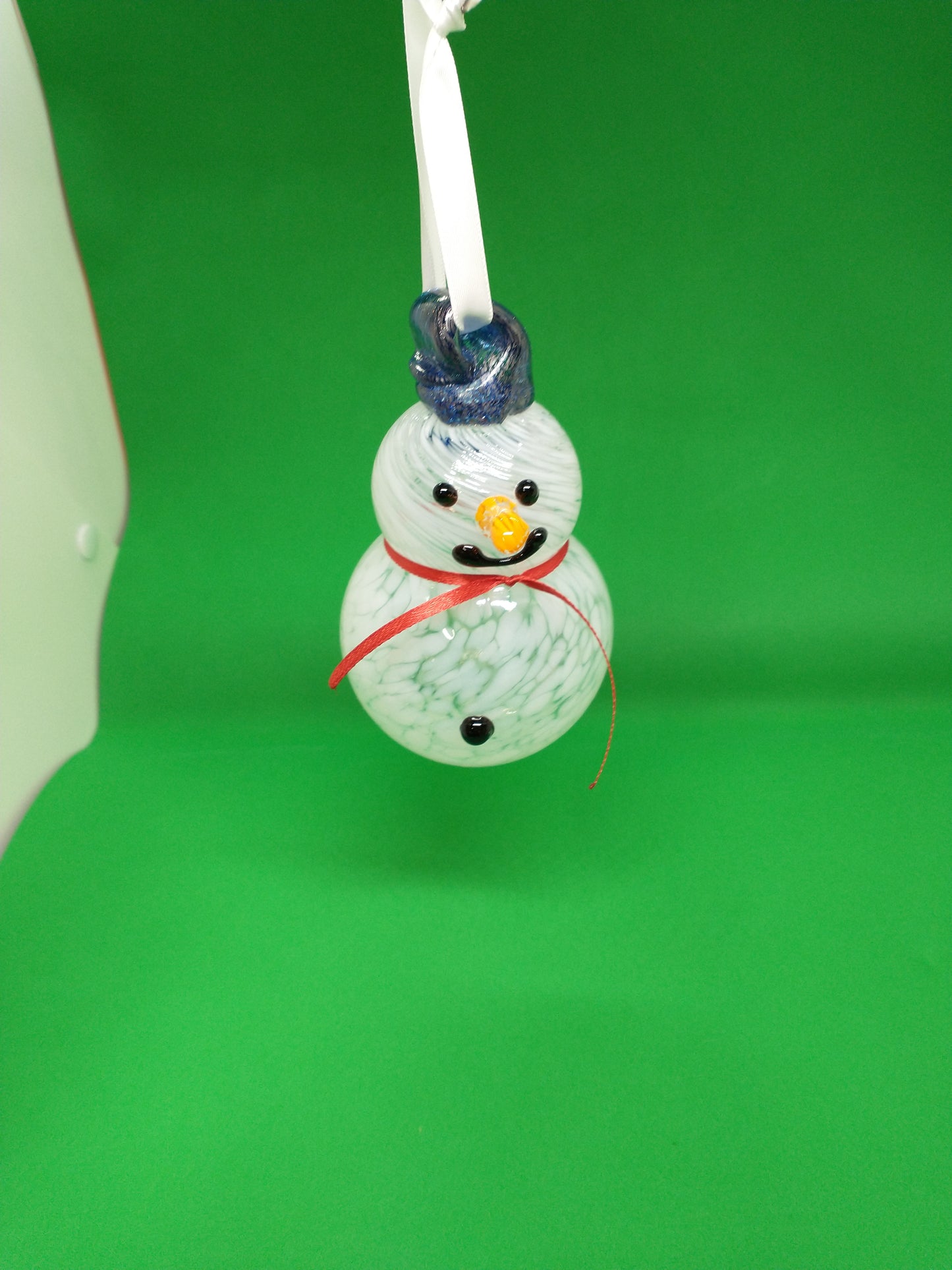 BLUE Glass Snowman ornament frosty the snowman glass snowmen Hand Blown Glass Snowmen Decorative winter snowman Christmas snow decorative