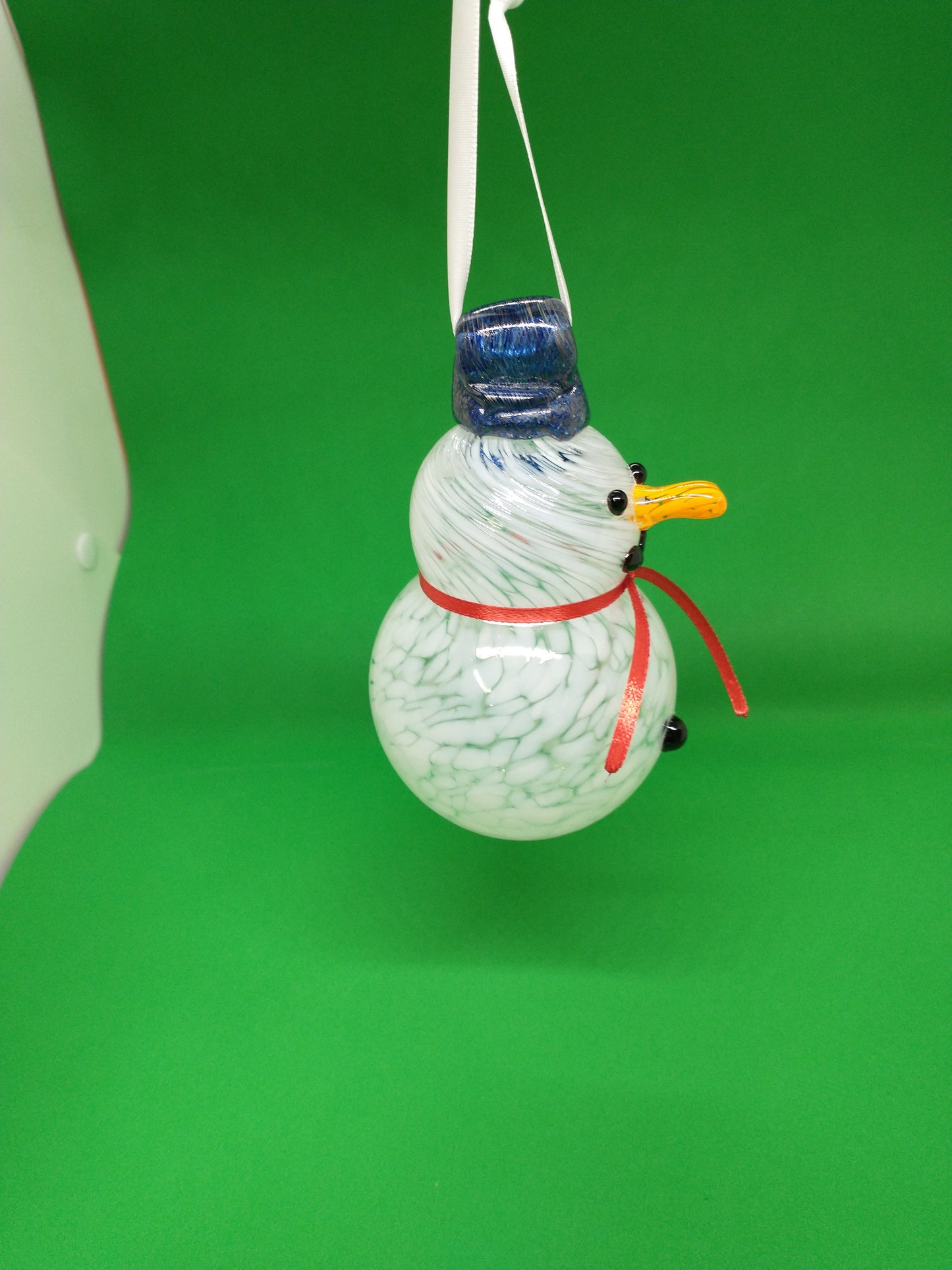 BLUE Glass Snowman ornament frosty the snowman glass snowmen Hand Blown Glass Snowmen Decorative winter snowman Christmas snow decorative