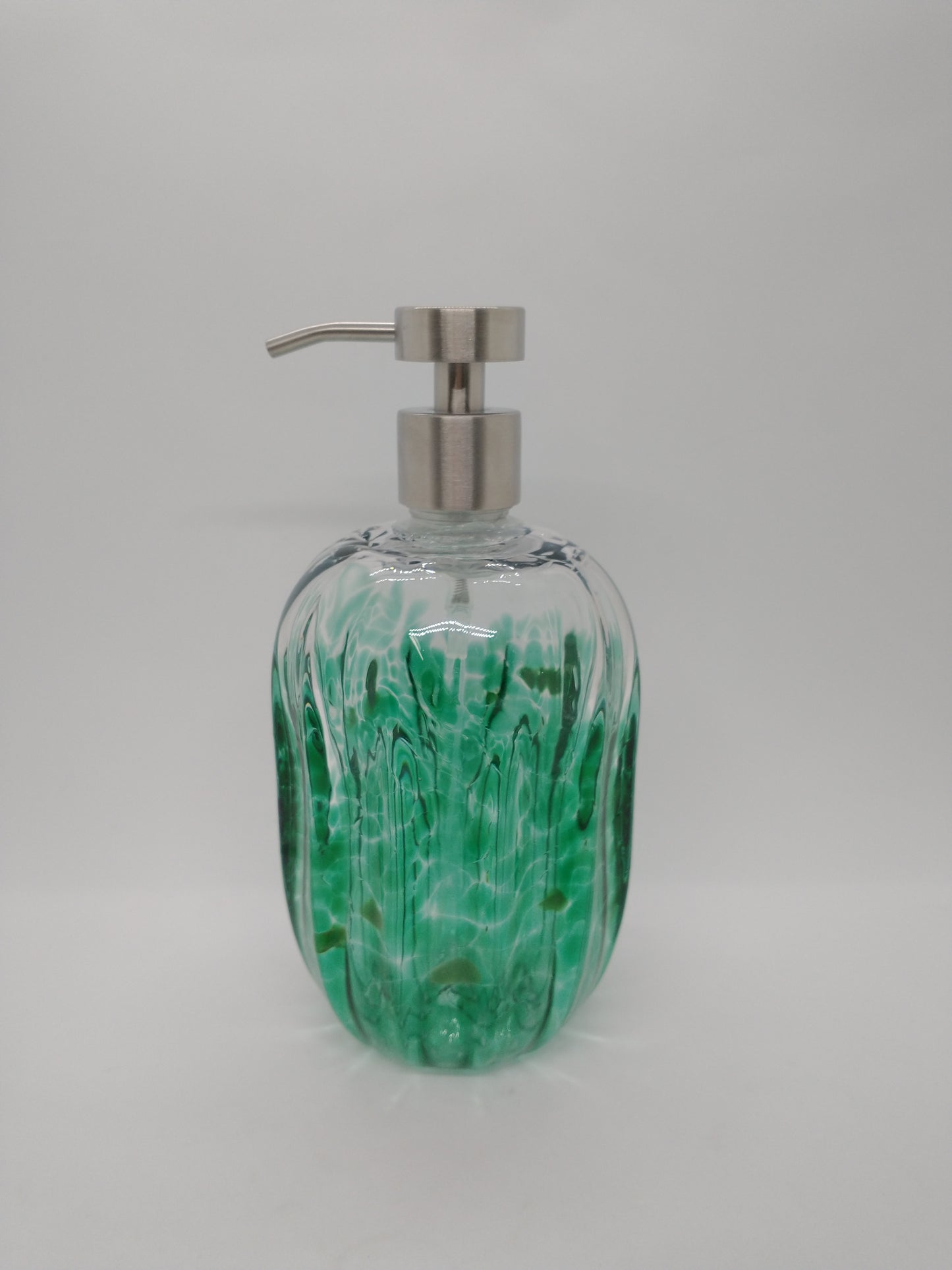 FOAMING Soap pump glass Soap dispenser hand blown glass soap pump dispenser kitchen bathroom liquid soap