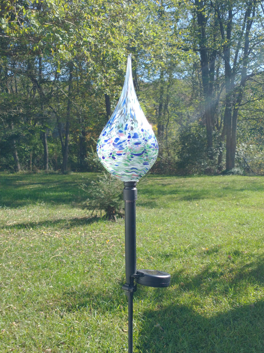 Color changing solar lights outdoor lights LED color changing glass solar lights hand blown glass Glass solar light
