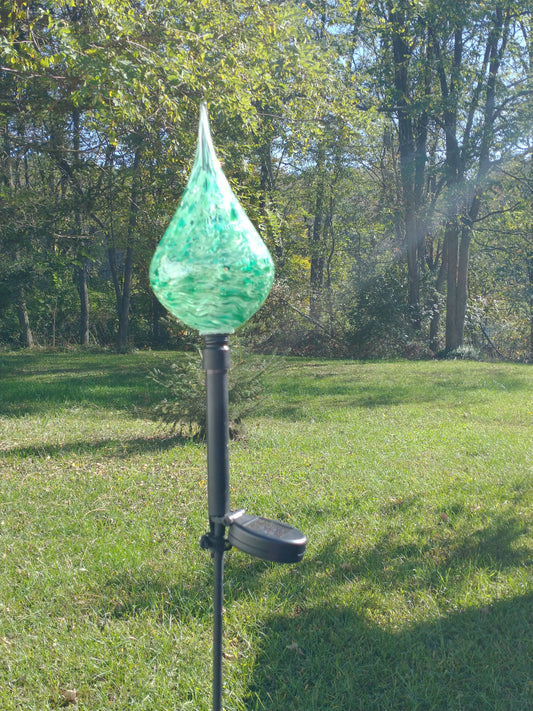 Color changing solar lights outdoor lights LED color changing glass solar lights hand blown glass Glass solar light