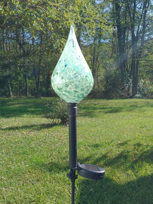 Color changing solar lights outdoor lights LED color changing glass solar lights hand blown glass Glass solar light