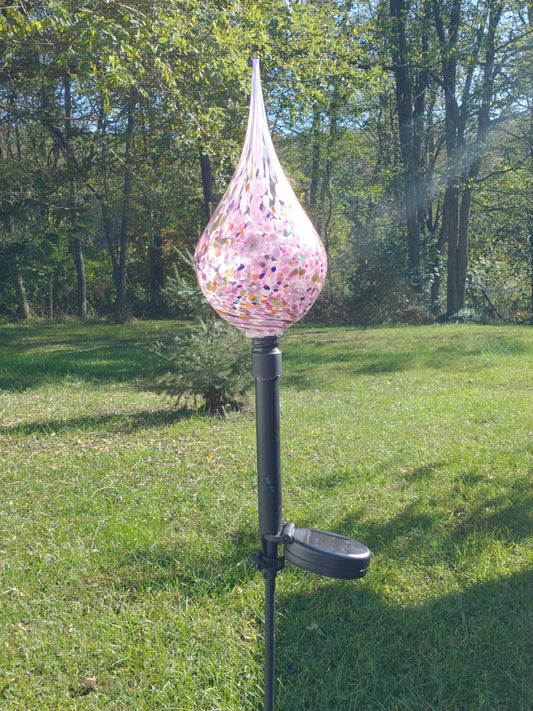 Color changing solar lights outdoor lights LED color changing glass solar lights hand blown glass Glass solar light