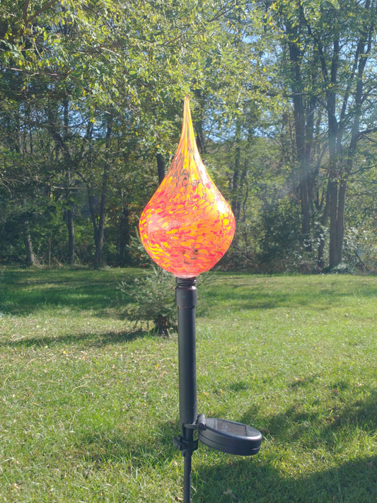 Color changing solar lights outdoor lights LED color changing glass solar lights hand blown glass Glass solar light