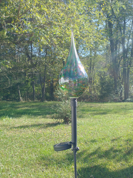 Color changing solar lights outdoor lights LED color changing glass solar lights hand blown glass Glass solar light