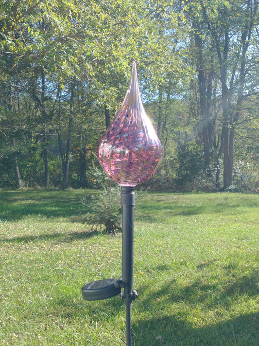 Color changing solar lights outdoor lights LED color changing glass solar lights hand blown glass Glass solar light
