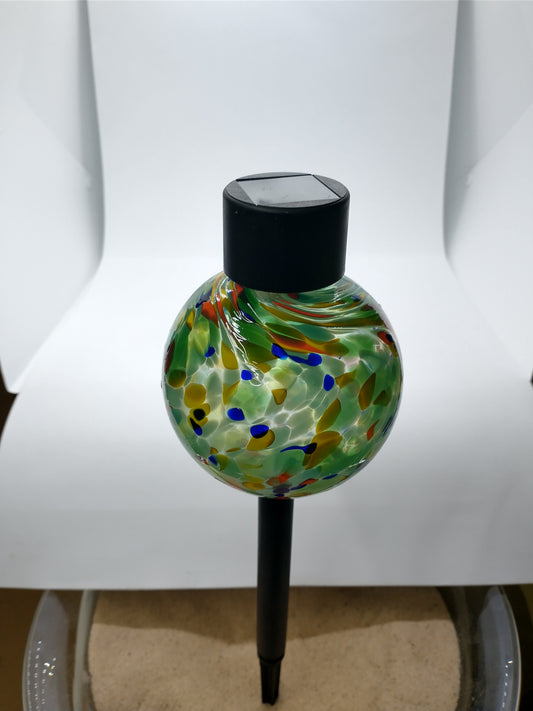 Glass solar light Single LED white light Solar Light Hand Blown Glass Solar Stake Light glass solar lights Garden solar lights pathway light