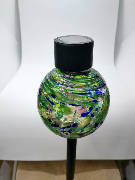Glass solar light Single LED white light Solar Light Hand Blown Glass Solar Stake Light glass solar lights Garden solar lights pathway light