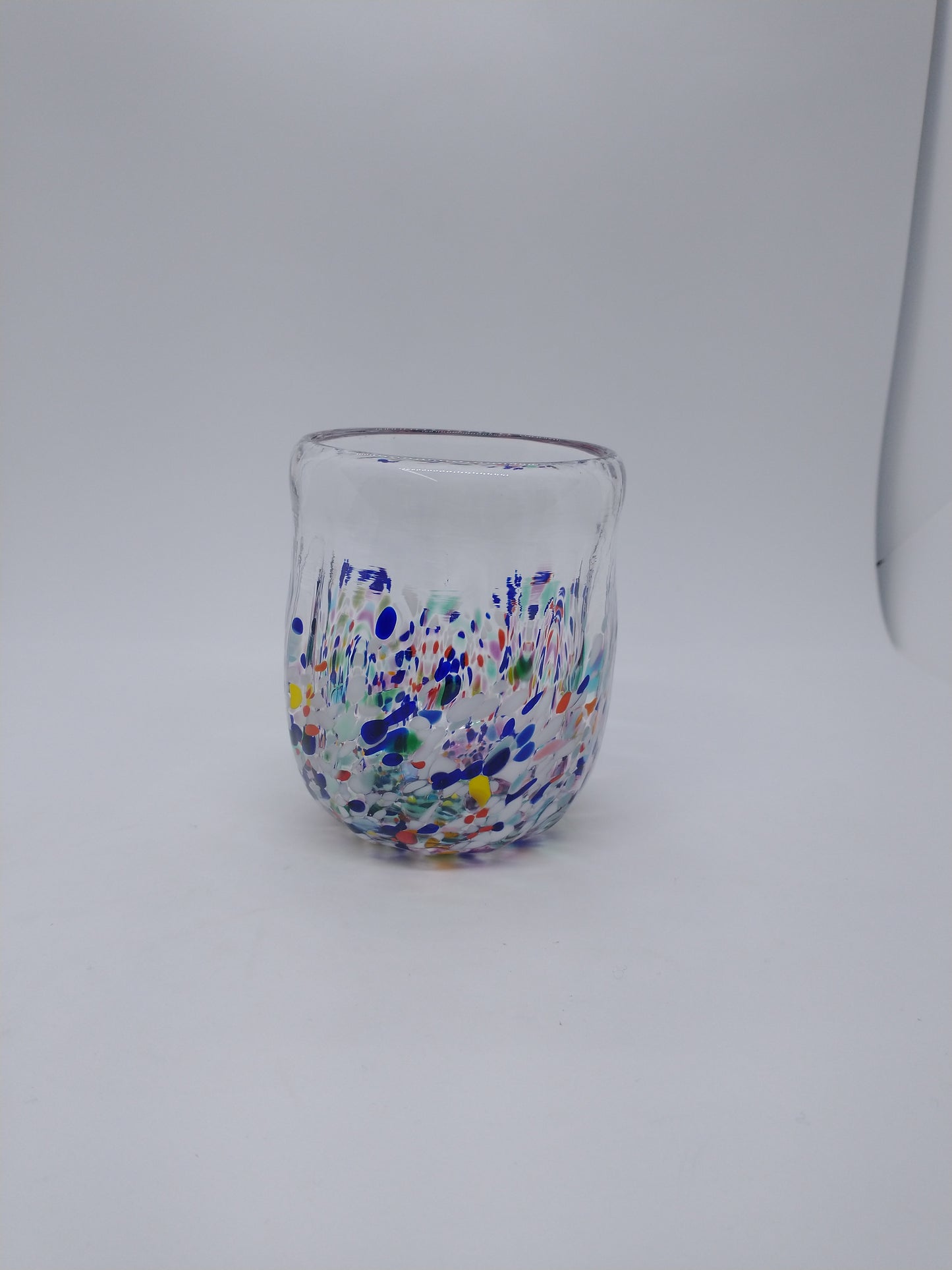 SINGLE drinking glass hand blown glass drinking glass stemless wine gl –  Crystal's Customs Art