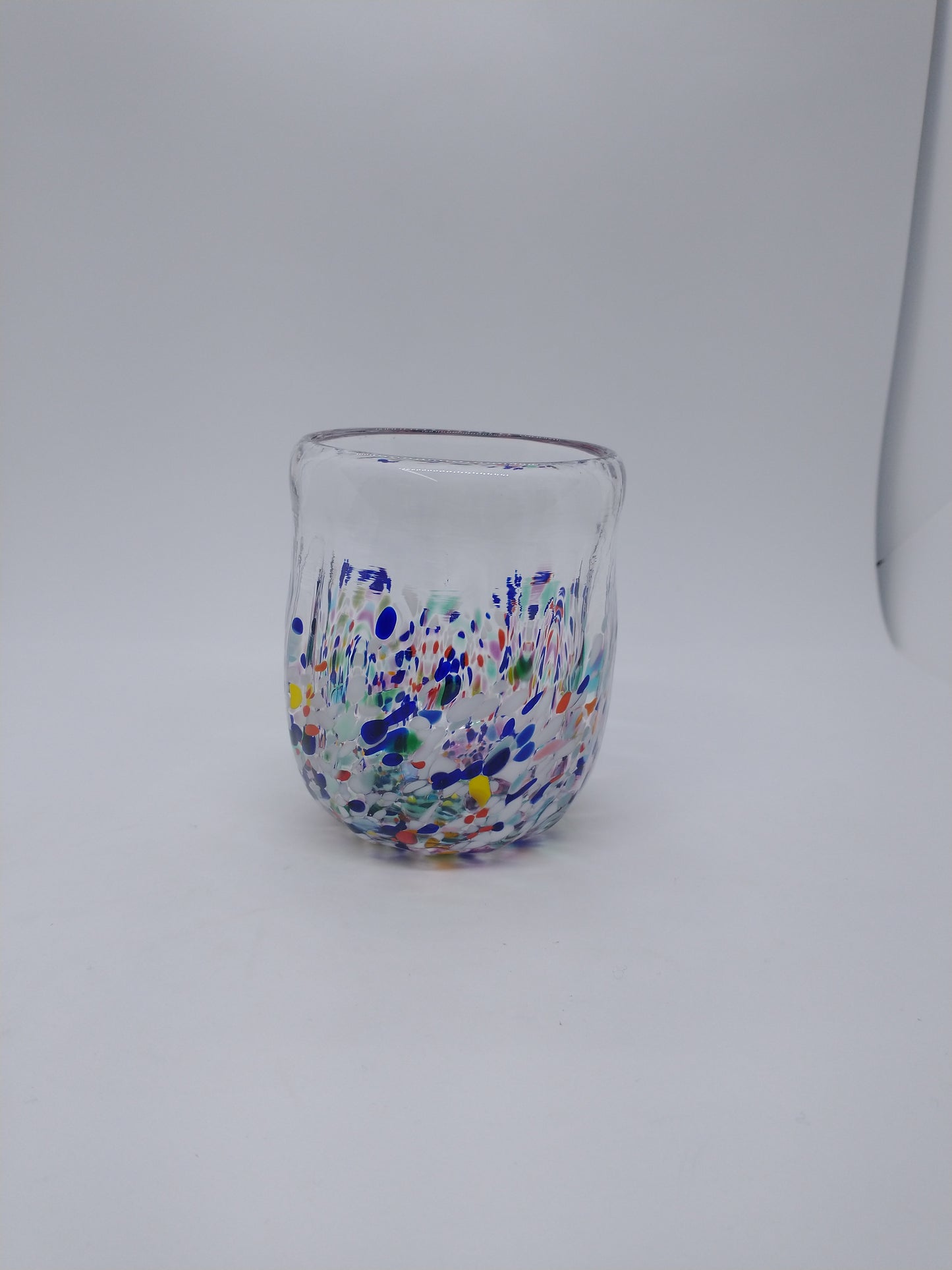 SINGLE drinking glass hand blown glass drinking glass stemless