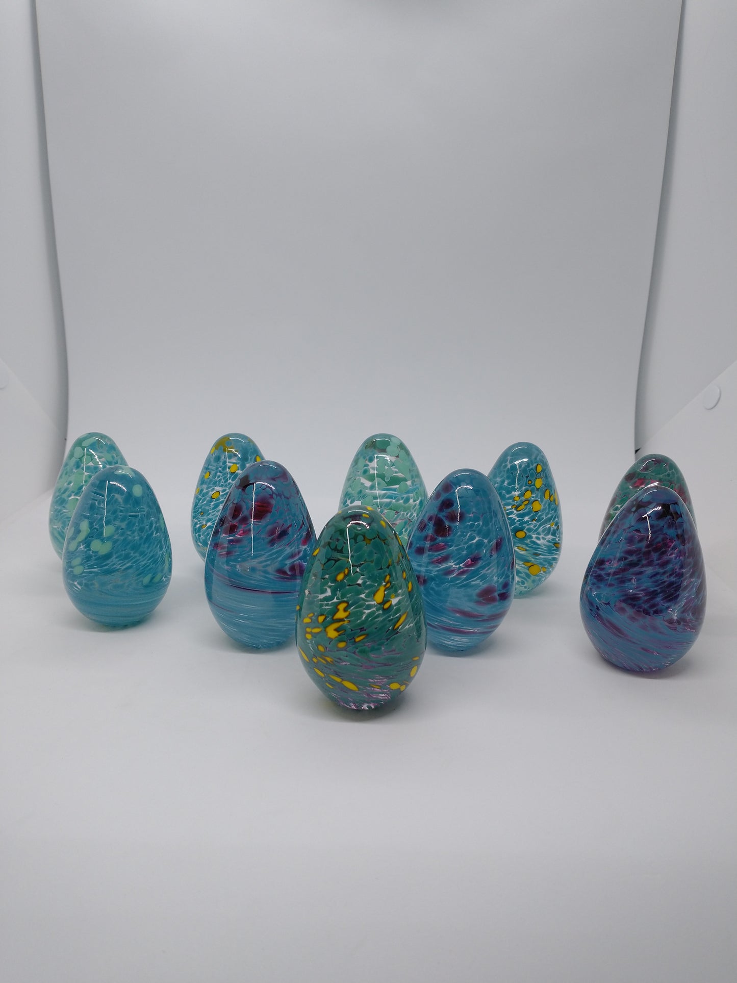 Easter egg TWO hand blown glass eggs