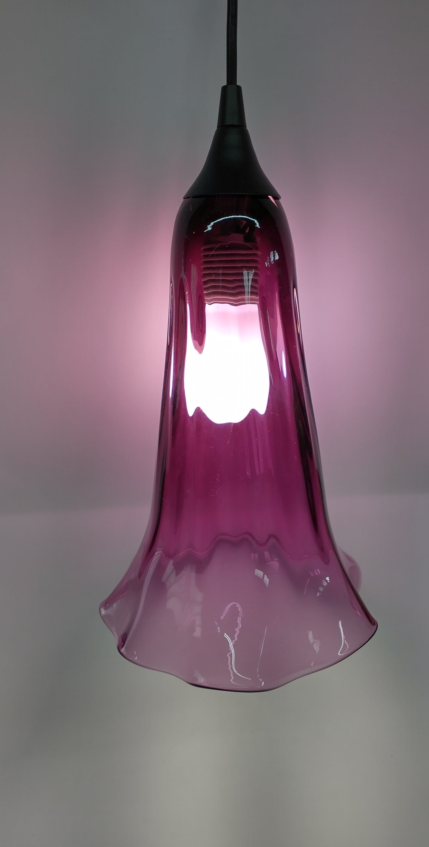 Purple glass Pendant light canopy Glass Pendant lighting canopy Hand Blown Glass Lightening Home Decor