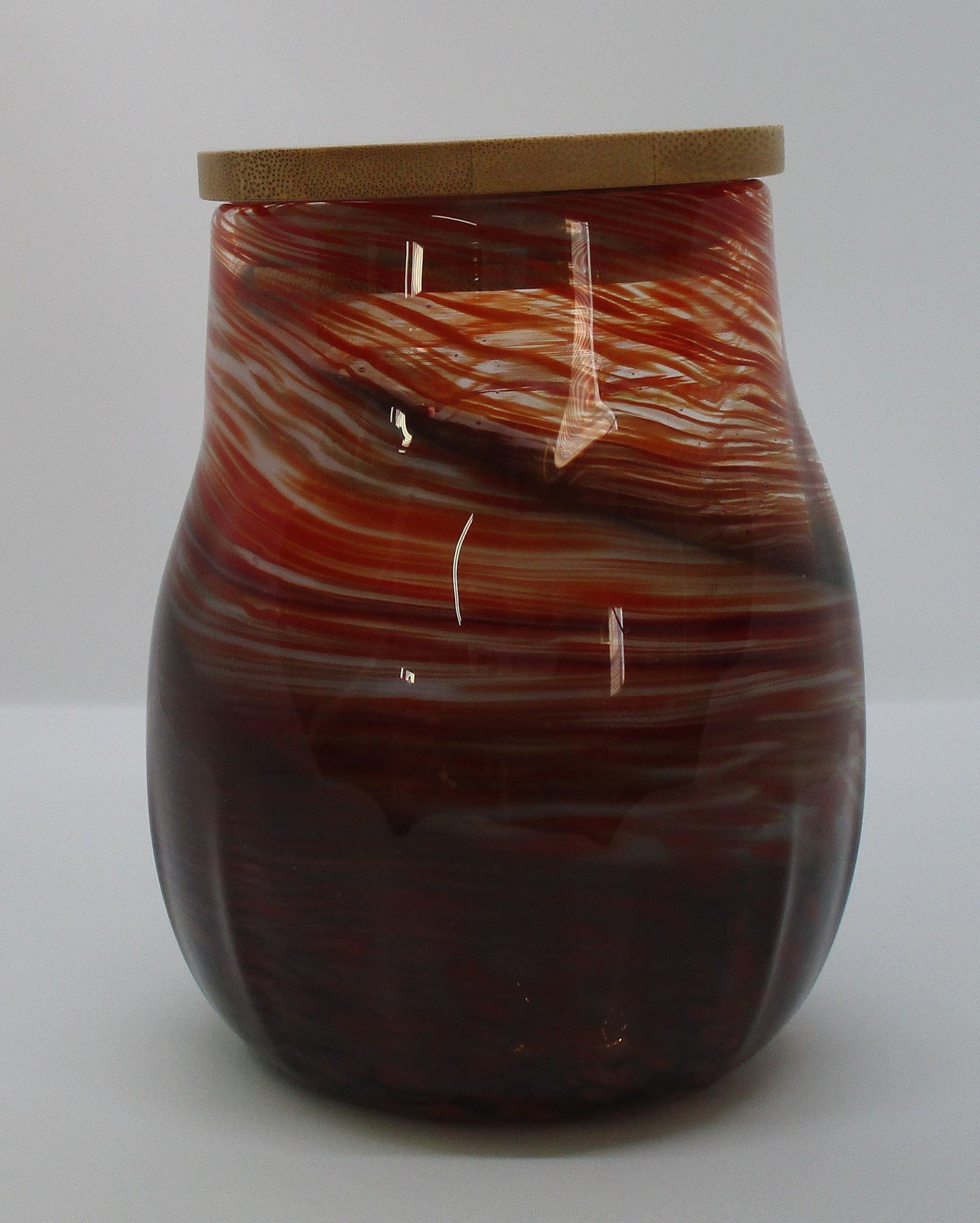 Red Glass Jar Hand blown glass Kitchen Container glass jar with lid Spice Jar Tea Sugar
