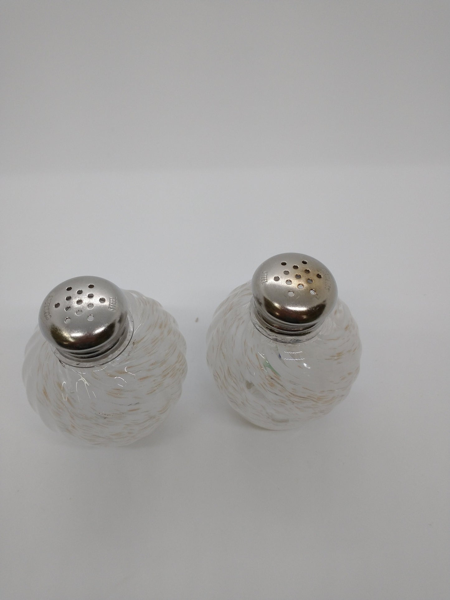 White Glass salt and pepper shakers hand blown glass Kitchen Decor Dining Cooking Gift
