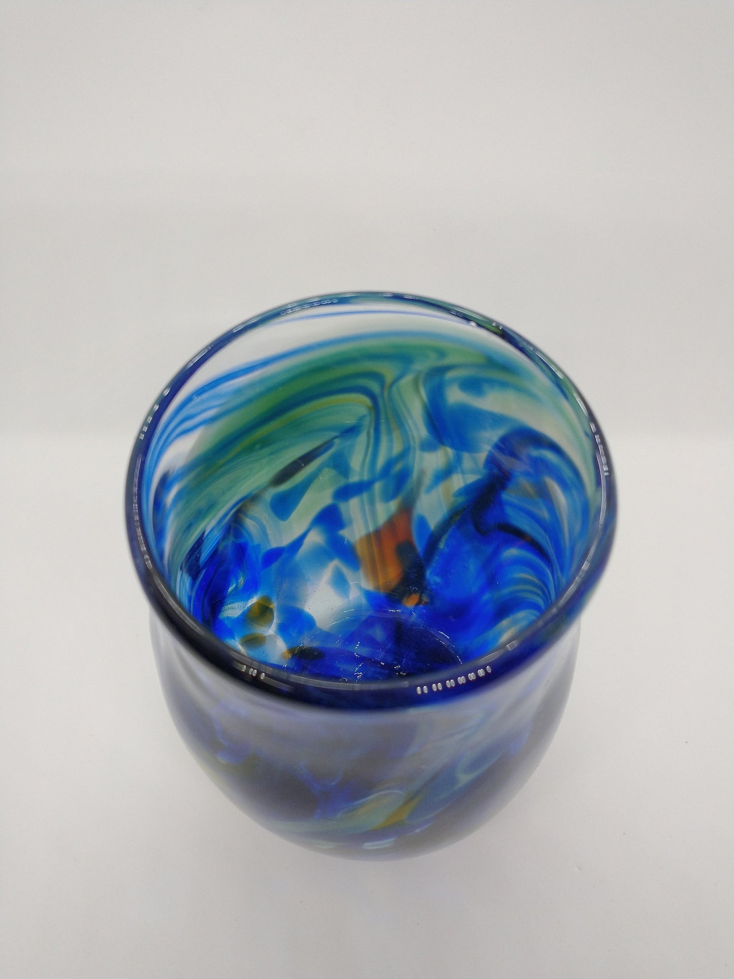 Blue Glass vase Small Glass Vase hand blown glass