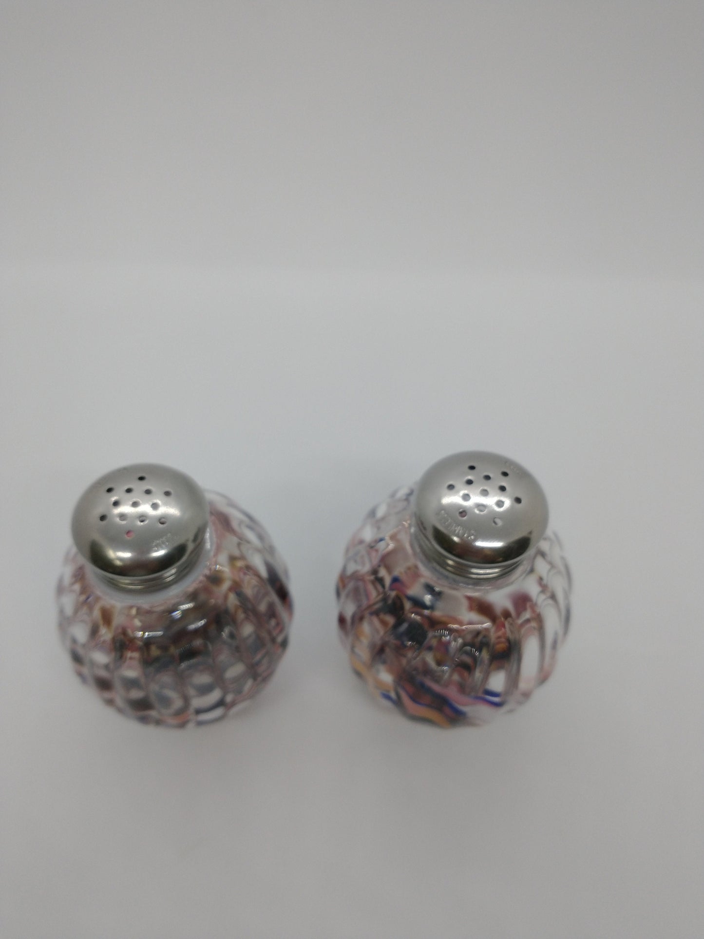 Pink Glass Salt and Pepper Shakers Hand blown glass pink Kitchen Decor Dining serving cooking